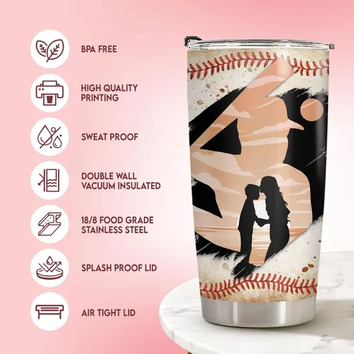 Miniatura 5 de 34HD Regalos del Día de la Madre para Mamá, Vaso Térmico de Mamá Beisbolista con Tapa, Taza de Café de Béisbol de 20oz con Aislamiento al Vacío Mamá