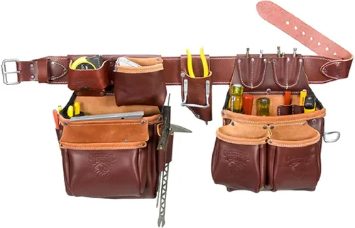 Occidental Leather Stronghold Big Oxy Set – Mediano – 28 bolsillos y portaherramientas – Cuero de grano superior – Fabricado en Estados Unidos