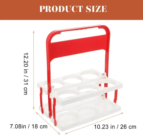 Miniatura 6 de Luxshiny Portador de botellas de cerveza de plástico Soporte plegable para bebidas Estante de botellas de vino Cesta de almacenamiento de cerveza