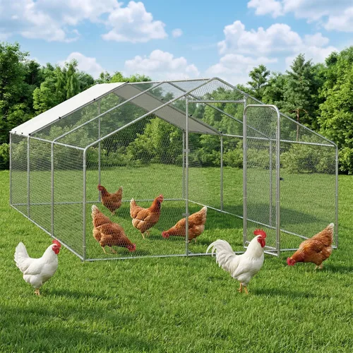 Miniatura 11 de BOSSIN Bold Chicken Coop Run - Bolígrafo de metal grande para exteriores, jaula de aves de corral, con forma de espiral, resistente para patio