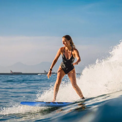 Miniatura 7 de Goplus Tabla de cuerpo ligera de 41/37/33 pulgadas para playa, tabla de surf con núcleo EPS, cubierta XPE, parte inferior lisa de HDPE, correa