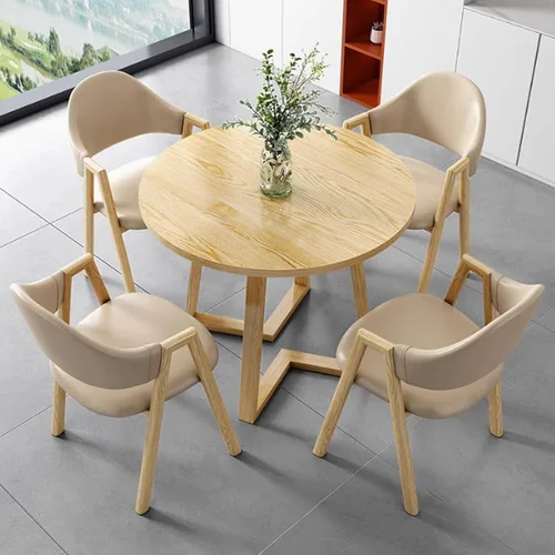 Miniatura 12 de YVYKFZD Office Reception Room Club Table and Chair Set, Simple Kitchen Dining Table Set for 4, Round Conference Table with Metal Legs, Small Cyan
