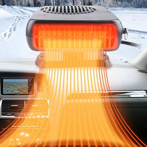 Calentador de coche, calentador de coche portátil de 12 V 200 W que se conecta al encendedor de cigarrillos, descongelador para parabrisas de