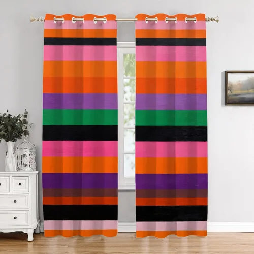 Miniatura 84 de Cortinas de cocina de hojas de arce otoñales para ventanas, hojas verdes y rojas sobre cenefas opacas negras, tratamientos de ventana de poliéster