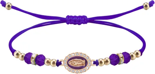 Miniatura 8 de Pulsera Virgen María con cordón ajustable Nuestra Señora de Guadalupe Pulsera de cuentas de cristal