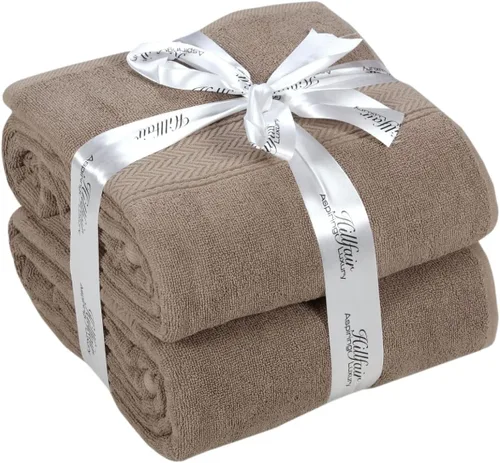 Miniatura 37 de HILLFAIR 600 GSM- 40 x 80 pulgadas- 100% algodón juego de 2 toallas de baño XXL extragrandes- suaves altamente absorbentes toallas de baño jumbo