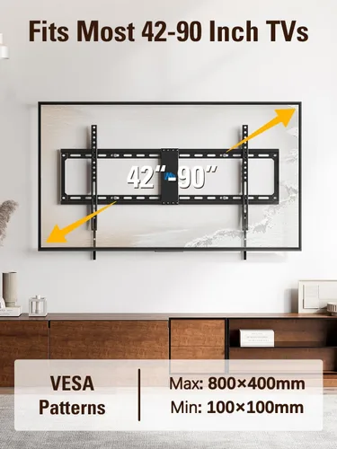 Miniatura 3 de Mounting Dream Soporte de pared para TV RV para la mayoría de pantallas planas LED, LCD de 17 a 42 pulgadas, Montaje de TV fijo para VESA 50x50 a