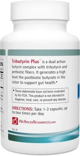 Miniatura 3 de Wellness Resources Tributyrin Plus Suplemento postbiótico para la salud intestinal con complejo de tributirina butiraGen de alta absorción