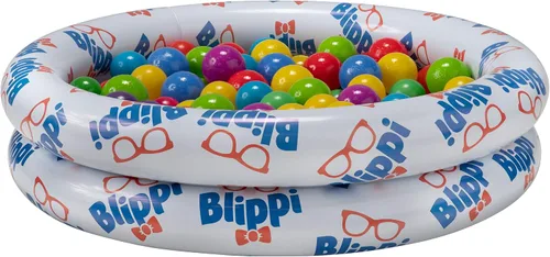 Miniatura 3 de Blippi Ball Pit Mystery Adventure, con pozo de bolas inflable portátil para interiores y exteriores, 35 bolas de plástico, 10 bolas sorpresa con 10