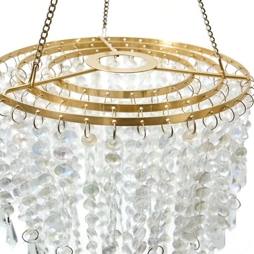 Miniatura 7 de Candelabros brillantes con cuentas iridiscentes de 8.6 pulgadas de diámetro para centro de mesa de boda, sala de estar, dormitorio, evento, fiesta