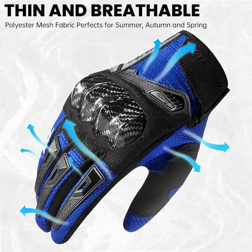 Miniatura 2 de MADBIKE - Guantes de motocicleta con pantalla táctil para motocross, bicicleta de tierra, aptos para hombres y mujeres, con nudillos protectores