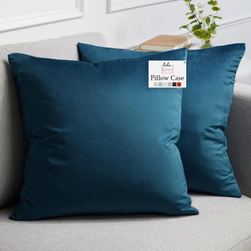 Miniatura 14 de lalaLOOM Juego de 2 fundas de almohada lujosas de terciopelo sedoso, 18 x 18 pulgadas, fundas de almohada decorativas más suaves, cremallera oculta