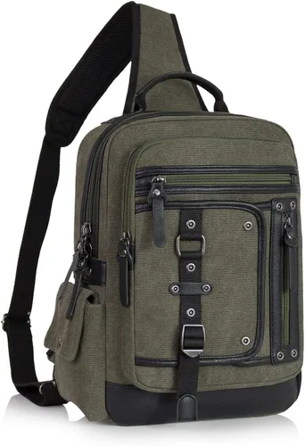 Bolsa de mensajero para hombre, bolsa cruzada de lona, mochila cruzada, bolsa de hombro para laptop, senderismo, mochilas casuales tácticas
