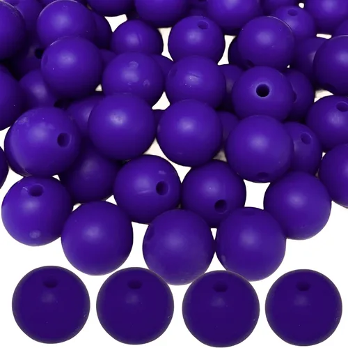 Miniatura 40 de Abalorios de silicona, 120 piezas de 6 mm abalorios redondos de silicona para hacer llaveros, pulseras, collares, aretes, joyas, manualidades DIY