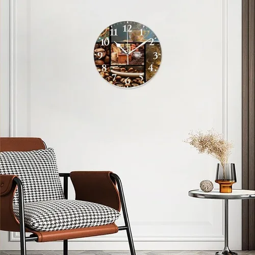 Miniatura 3 de Reloj de pared con movimiento de barrido sin tictac, funciona con pilas, relojes de pared analógicos decorativos para dormitorio, oficina, sala