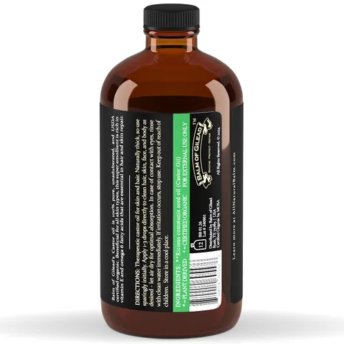 Miniatura 9 de Aceite de Ricino Orgánico BALM OF GILEAD para Hidratación de la Piel - Terapéutico Prensado en Frío, Certificado USDA 100% Puro, Botella de Vidrio
