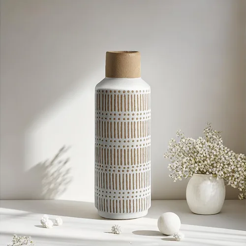 Miniatura 11 de Florero grande de cerámica de granja para sala de estar Dormitorio 15.75'' Florero para planta falsa Decoración del hogar Oficina Mesa Estante