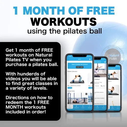 Miniatura 5 de Natural Pilates Pelota Pelota de ejercicio pequeña Pelota de pilates de 9 pulgadas para fuerza del núcleo y estabilidad de la espalda Pelota