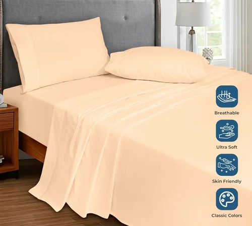 Miniatura 13 de Royale Linens Sábana encimera de tamaño individual XL 100% Algodón Orgánico – Super suave – Sábanas superiores de percal – Sábana encimera