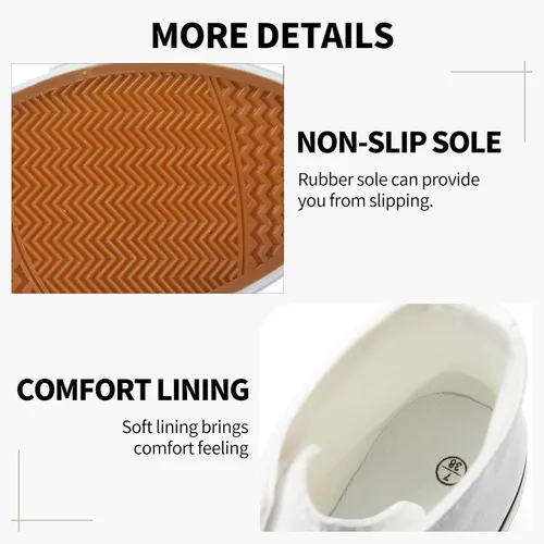 Miniatura 4 de Zapatillas de deporte de plataforma de cuero PU para mujer, zapatos de tenis blancos para mujer