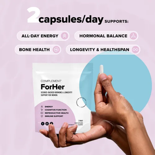 Miniatura 2 de COMPLEMENT ForHer Multivitamínico con inositol para mujer, suplemento de equilibrio hormonal para mujeres, crecimiento del cabello y apoyo