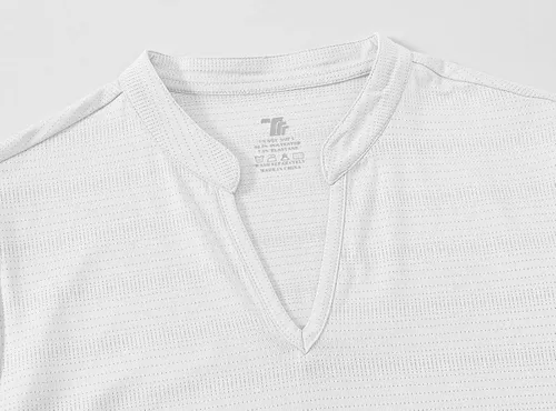 Miniatura 4 de BASUDAM Polo de golf para mujer, cuello en V, manga corta, sin cuello, camisetas de tenis para correr, secado rápido
