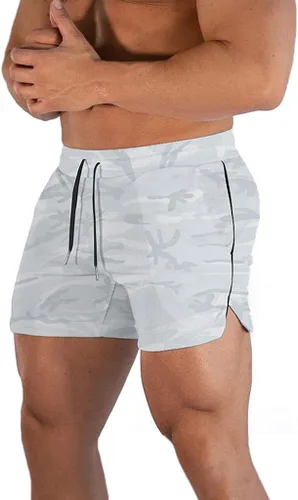Miniatura 15 de FLYFIREFLY Pantalones cortos de entrenamiento de gimnasio para hombre, ligeros, atléticos, pantalones cortos para entrenamiento de culturismo