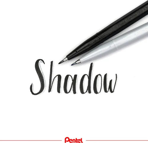 Miniatura 8 de Bolígrafo Pentel Fude Touch, negro, tipo pincel con punta de fieltro (SES15C-A)