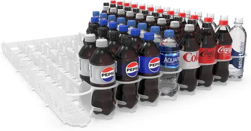 Miniatura 9 de Visi-Slide - Dispensador de bebidas de soda de 20 onzas, deslizamiento alimentado por gravedad para estantes angulares para refrigeradores