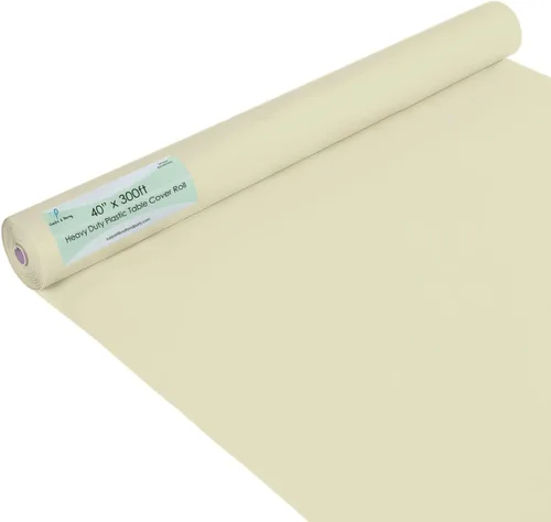 Miniatura 235 de Rollo de plástico para cubierta de mesa color verde manzana, 40 pulgadas x 100 pies, rollo de plástico resistente para cubierta de mesa de banquetes