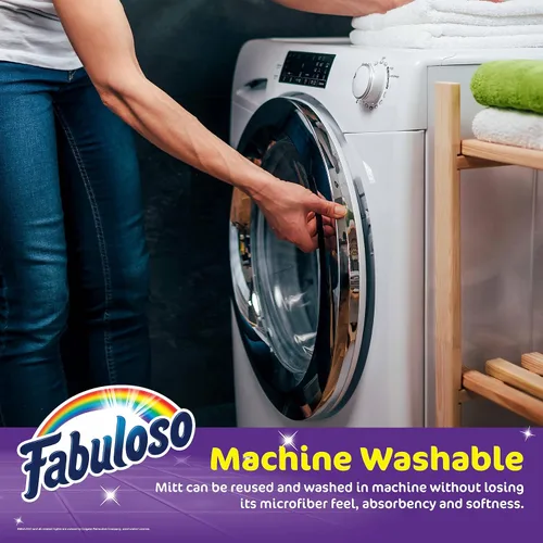 Miniatura 4 de Guante de limpieza de microfibra Fabuloso, morado, talla única - Libre de pelusas, sin arañazos para superficies y muebles - Paño de mano sin polvo