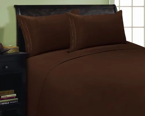 Elegance Linen Juego de sábanas de 1600 hilos, 3 líneas, calidad egipcia, lujoso, sedoso, suave, resistente a las arrugas y a la decoloración,