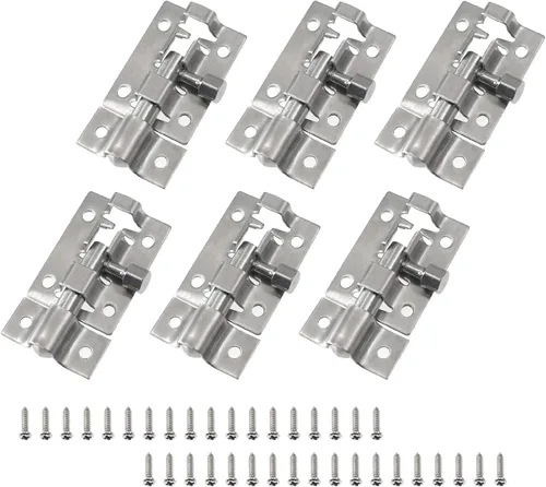 6 pernos de barril de 1.5 pulgadas, cerrojo deslizante de acero inoxidable, cierre de seguridad para puerta exterior interior con tornillos de