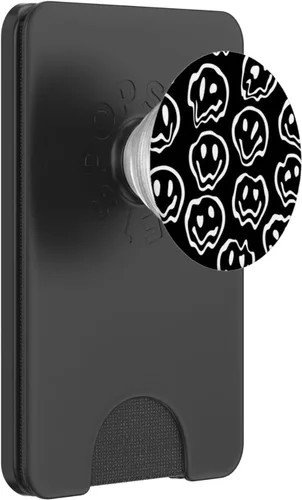 Miniatura 7 de Melting Happy Face Drippy Negro Blanco Estético Cara triste PopSockets PopGrip estándar