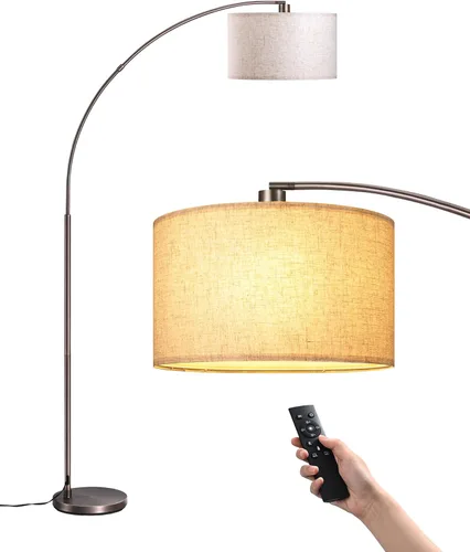 Miniatura 9 de EDISHINE Lámpara de pie regulable moderna de mediados de siglo con control remoto, lámpara de pie alta con arco y pantalla de tambor ajustable