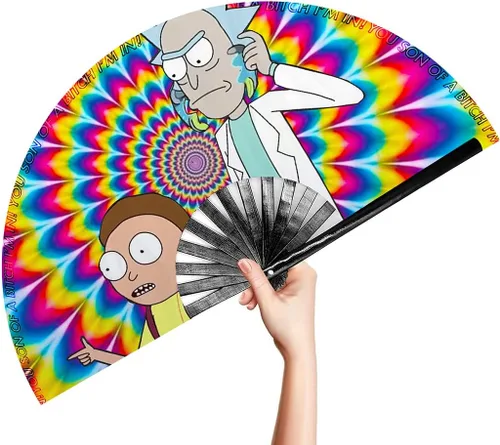 Rave Fan - R&M You Sonofabitch I'm In - 13.0 in - Fans de festival Loud Clack, ventilador de festival, ventilador de club, ventilador de bambú -