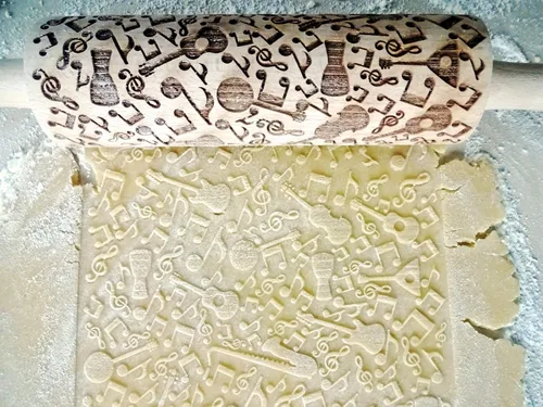 Miniatura 2 de INSTRUMENTOS MUSICALES EMBOSSING ROLLING PIN CON NOTAS E INSTRUMENTOS MUSICALES GRABADO LÁSER PARA GALLETAS REGALO PARA MÚSICO