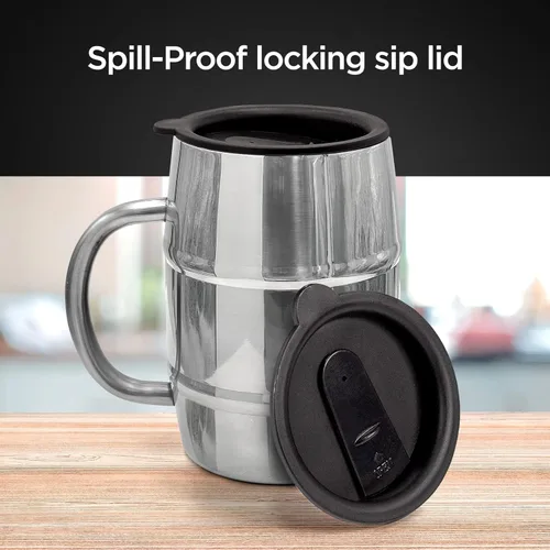Miniatura 5 de GALVANOX Divertida taza de regalo para hombres, taza de café aislada de acero inoxidable de 17 onzas con asa y tapa para cumpleaños/Navidad 2023