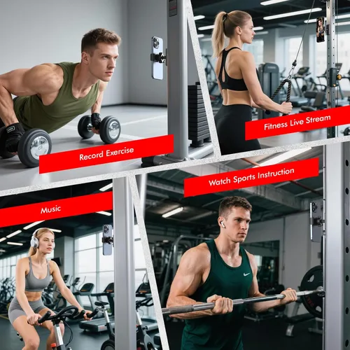Miniatura 6 de Soporte magnético para teléfono para gimnasio, potente base magnética N52, soporte magnético ajustable multiángulo para teléfono, accesorios