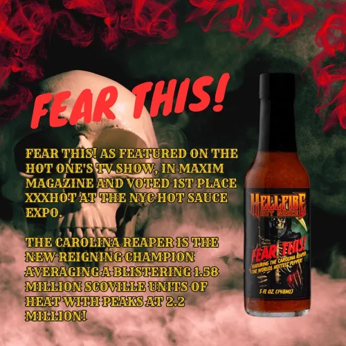 Miniatura 2 de Hellfire Fear This! Salsa picante galardonada Carolina Reaper de 5.0 fl oz