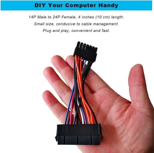 Miniatura 3 de Cable de fuente de alimentación de 24 pines a 14 pines de 4 pulgadas, cable adaptador de alimentación principal ATX PSU de 18 AWG para Lenovo IBM