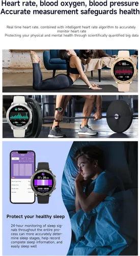 Miniatura 2 de AOLON Reloj inteligente para hombres y mujeres (respuesta/hacer llamadas), pantalla IPS HD de 1.46 pulgadas, rastreador de fitness, más de 100 modos