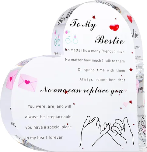 Miniatura 15 de Placa de corazón de acrílico, citas inspiradoras, regalo romántico para novia, novio, amante, regalo para boda, cumpleaños, aniversario, decoración