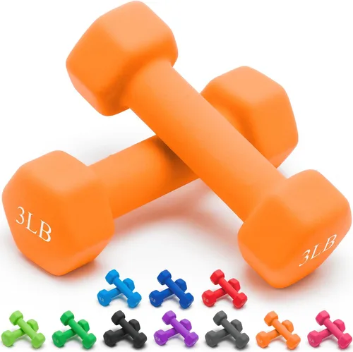 Miniatura 47 de Portzon Mancuernas de neopreno con agarre antideslizante para ejercicio de entrenamiento corporal total y tonificación muscular, compatible con 2