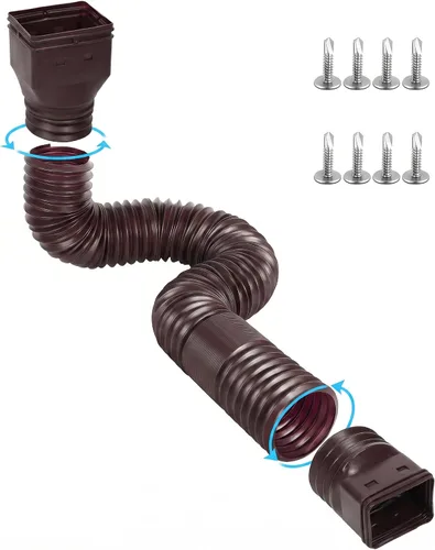 Miniatura 13 de Ogutter Extensiones de bajante de canalón de lluvia, extensor de bajante para drenaje de agua de lluvia flexible, tubo de extensión de drenaje