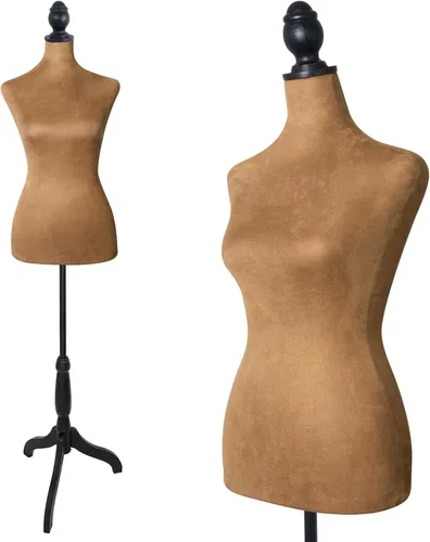 Miniatura 7 de Maniquí femenino con forma de torso y con trípode ajustable, color negro, para mostrar ropa o joyería PetGirl