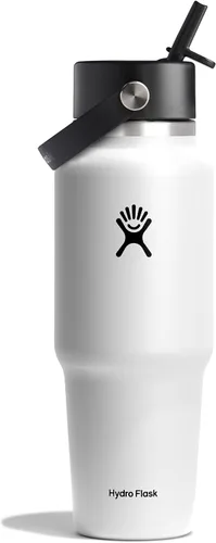 Miniatura 28 de Hydro Flask Botella de agua de viaje – Acero inoxidable aislado – Tapa ancha con pitillo, antiderrames, a prueba de fugas en 24 oz Trillium Pink