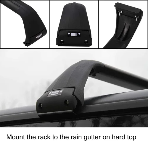 Miniatura 4 de Portaequipajes Negro para Techo Compatible con 2007-2026 Jeep Wrangler JK JL Gladiator JT Barras Transversales 2 y 4 Puertas