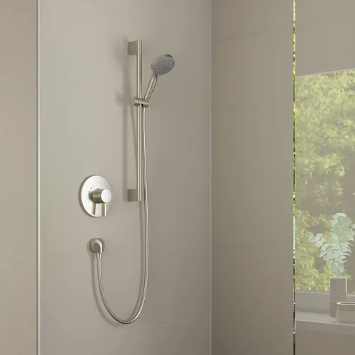 Miniatura 2 de hansgrohe Vernis Blend - Cabezal de ducha de mano de alta presión de 4 pulgadas, 2 ajustes de lluvia, IntenseRain en níquel cepillado, 5.7 L/min