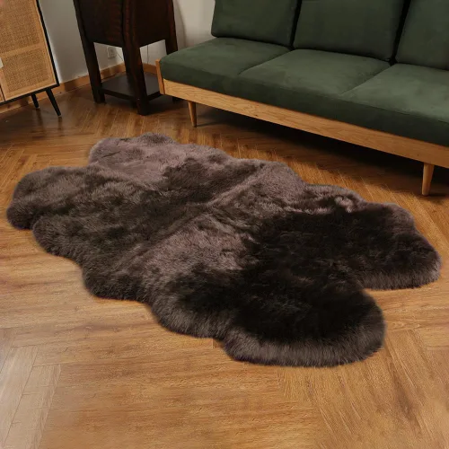 Miniatura 33 de LLB Alfombra de Área de Piel de Oveja Genuina Alfombra de Lana Alfombra de Piel Alfombra de Piel Esponjosa y Peluda para Sala de Estar Dormitorio